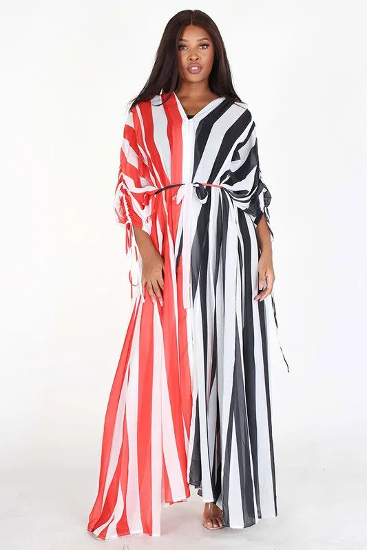 Ruched Sleeve Maxi Dress