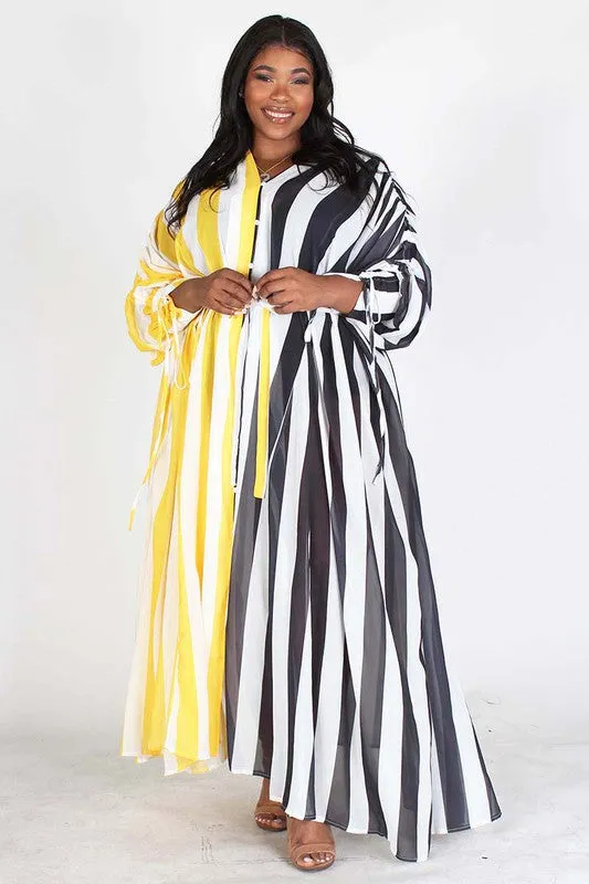 Ruched Sleeve Maxi Dress