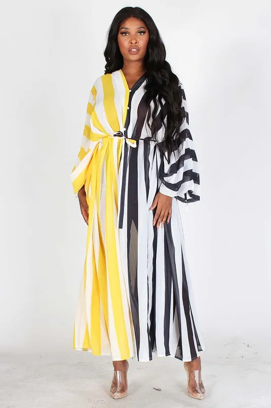 Ruched Sleeve Maxi Dress
