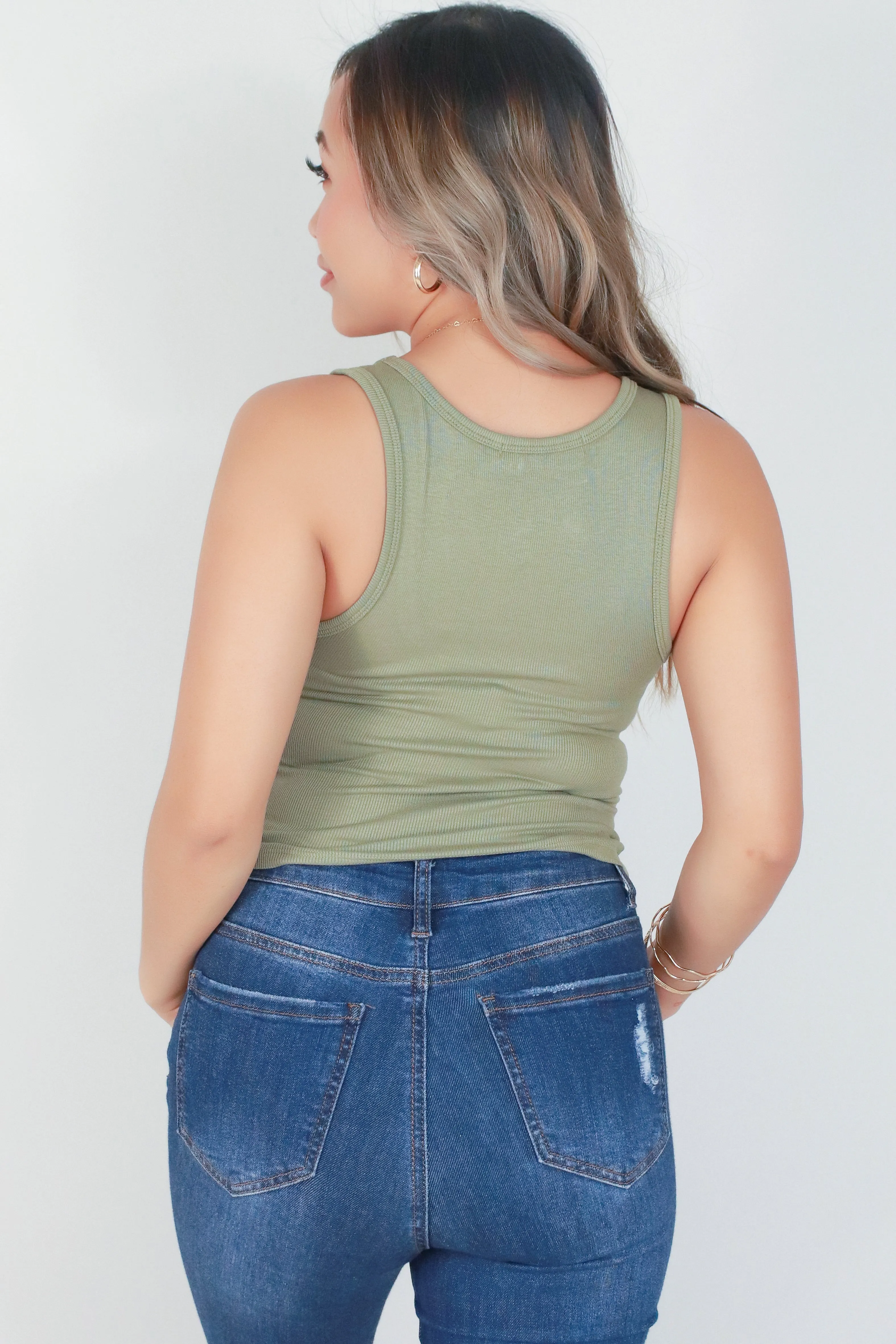 RUCHED SQUARE NECK TANK TOP