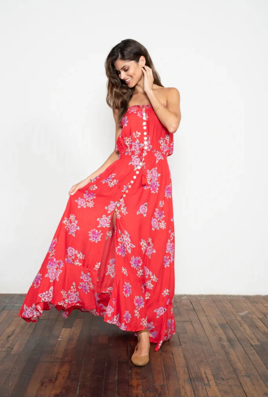 Ryden Maxi Dress | Vintage Hawaiian Red