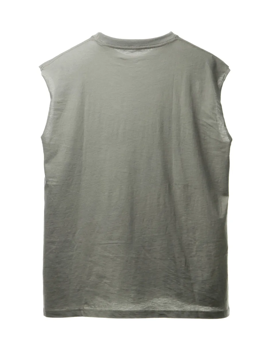Sage Dual Pocket Sleeveless Tee