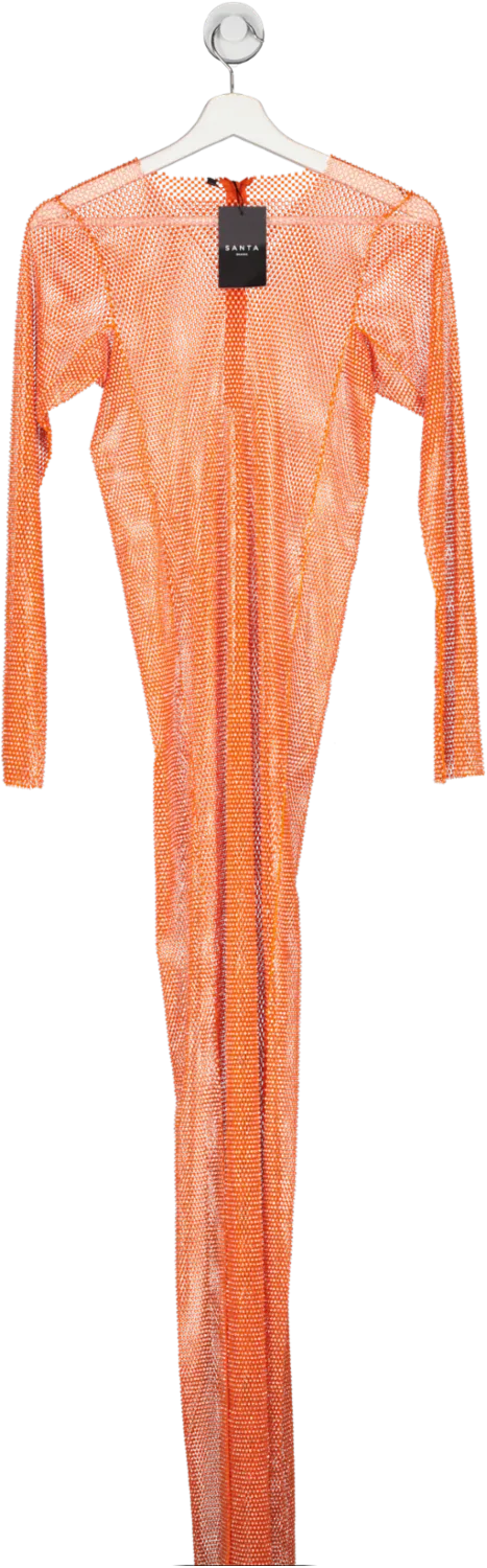 Santa Brands Orange Tangerine Diamonds Maxi Dress UK XS/S