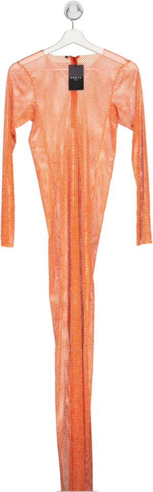 Santa Brands Orange Tangerine Diamonds Maxi Dress UK XS/S