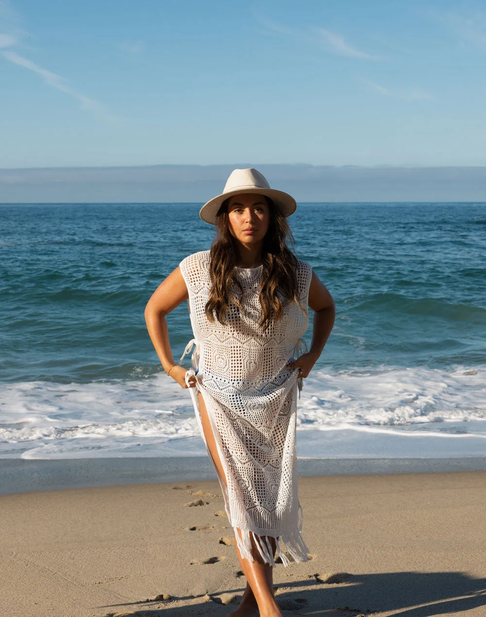 Santorini Fringe Long Cover Up