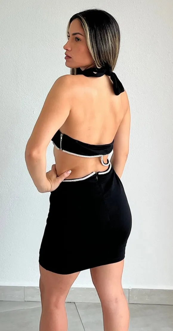 Sensational Confidence Black Halter Bodycon Dress