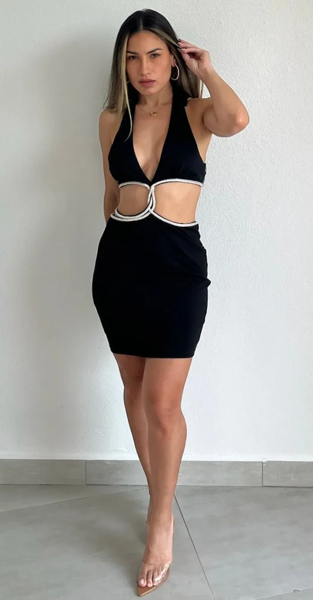 Sensational Confidence Black Halter Bodycon Dress