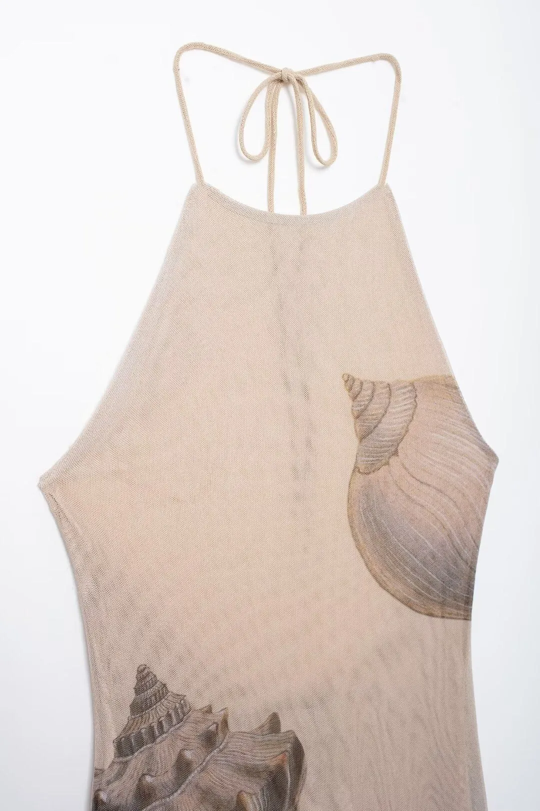 Shell Print Halter Maxi Dress