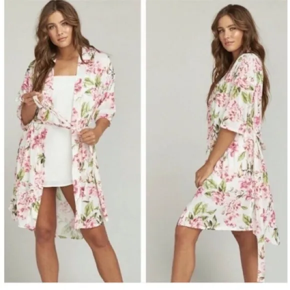 Show Me Your MuMu Brie Garden Of Blooms Floral Midi Belted Robe S Romantic Beach