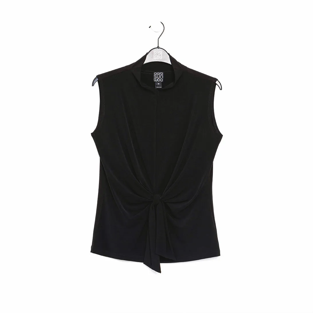 Sleeveless Center Front Tie Top - Black - Final Sale!