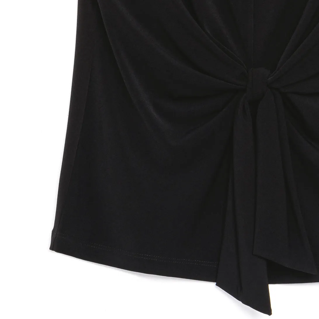 Sleeveless Center Front Tie Top - Black - Final Sale!