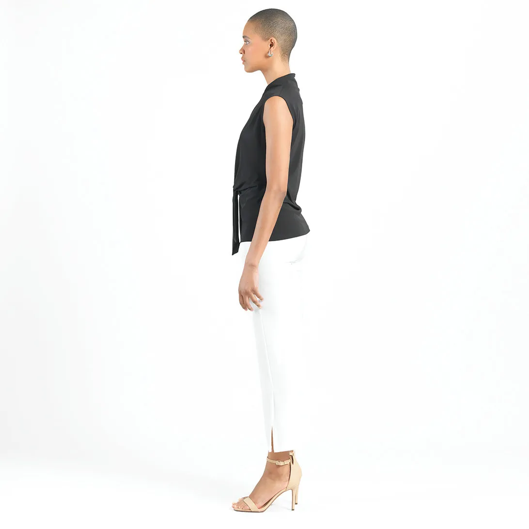 Sleeveless Center Front Tie Top - Black - Final Sale!