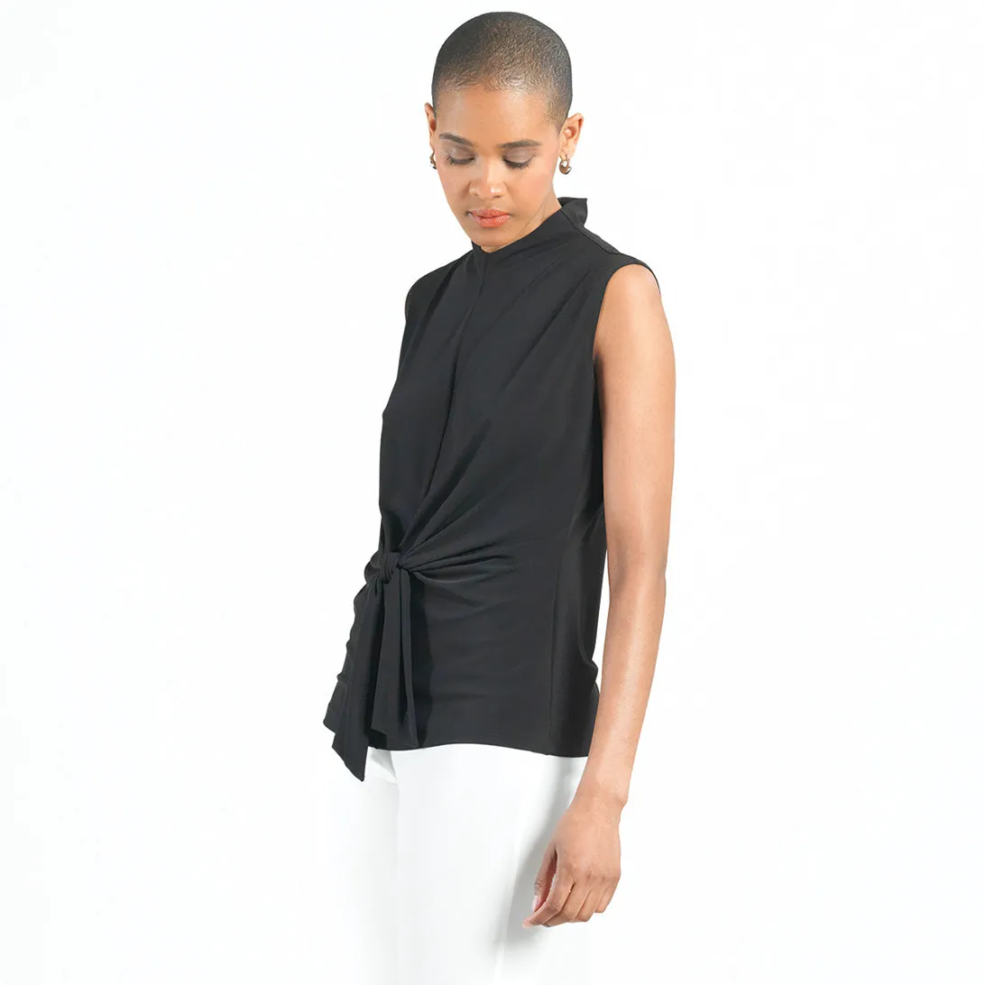 Sleeveless Center Front Tie Top - Black - Final Sale!