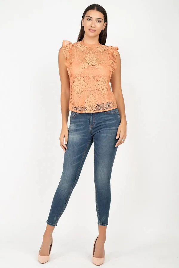 Sleeveless Lace Lining Top