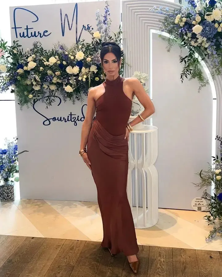 Sleeveless Satin Patchwork Hollow Out Long Dress for Women - Sexy, Elastic, and Elegant Maxi Evening Gown