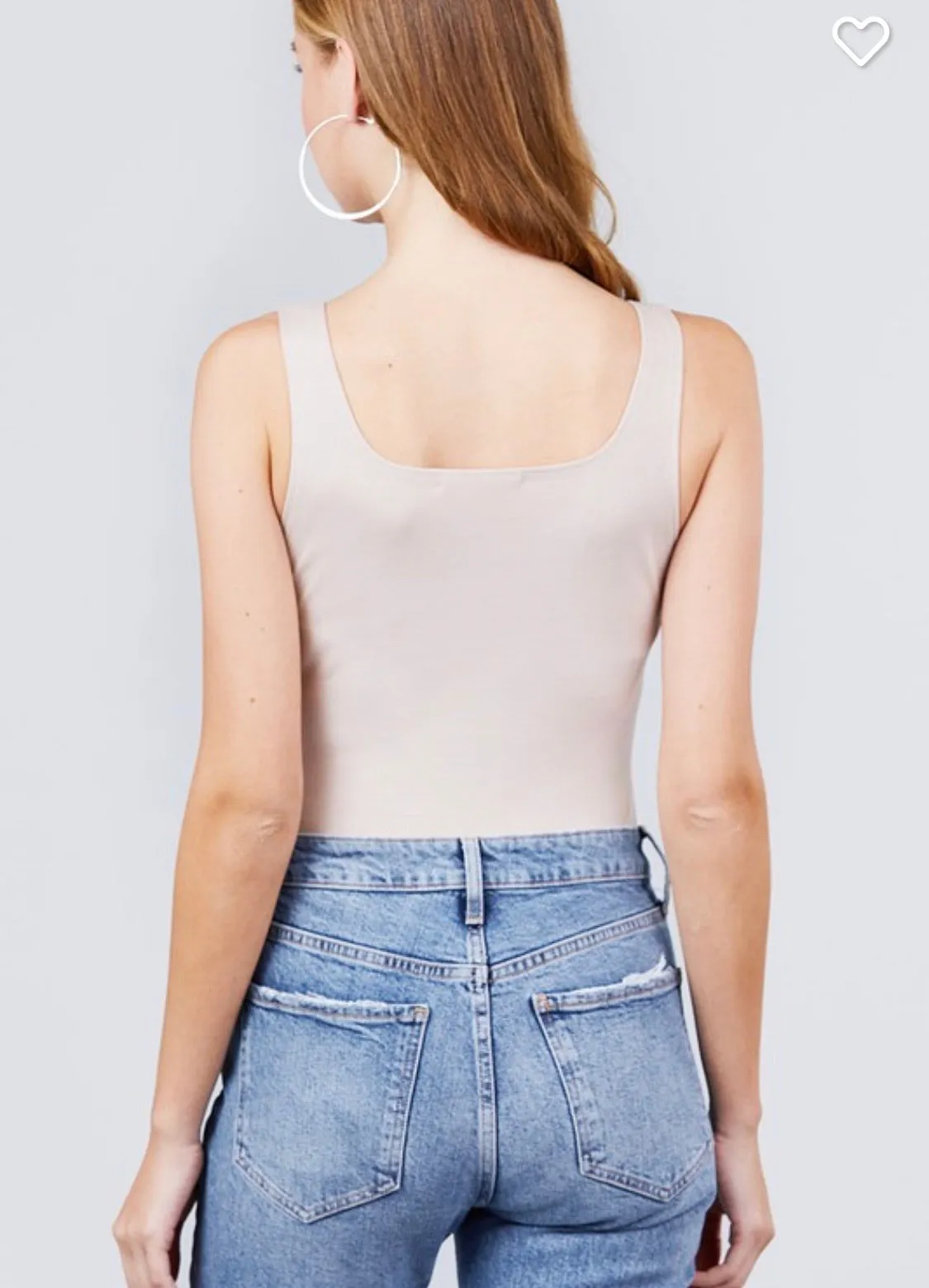 Sleeveless Square Neck Bodysuit