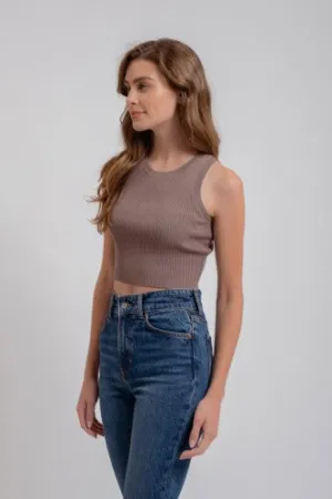 Sleeveless Sweater Knit Crop