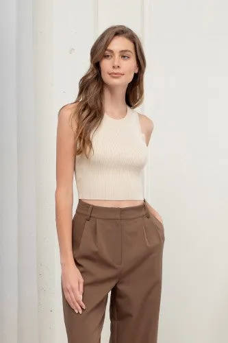 Sleeveless Sweater Knit Crop
