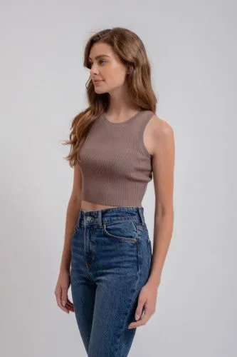 Sleeveless Sweater Knit Crop