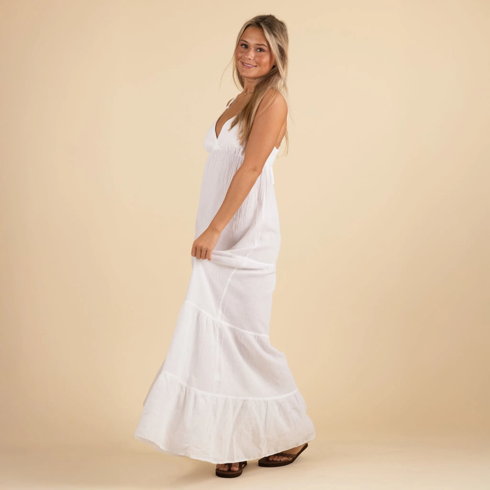 Sleeveless Tier Gauze Maxi Dress