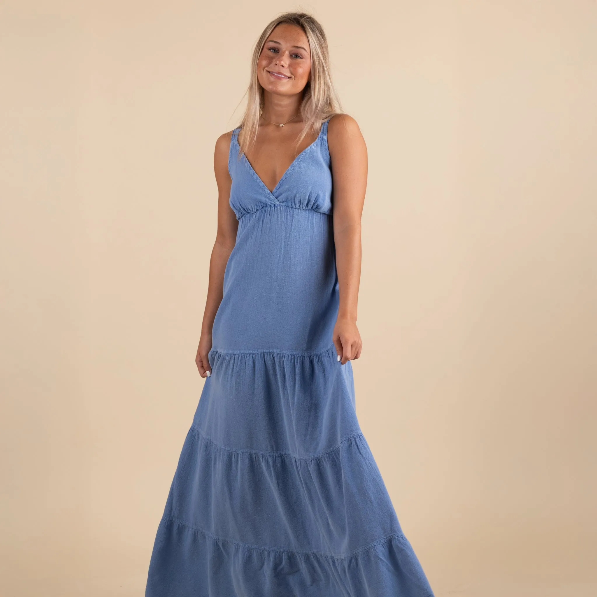 Sleeveless Tier Gauze Maxi Dress