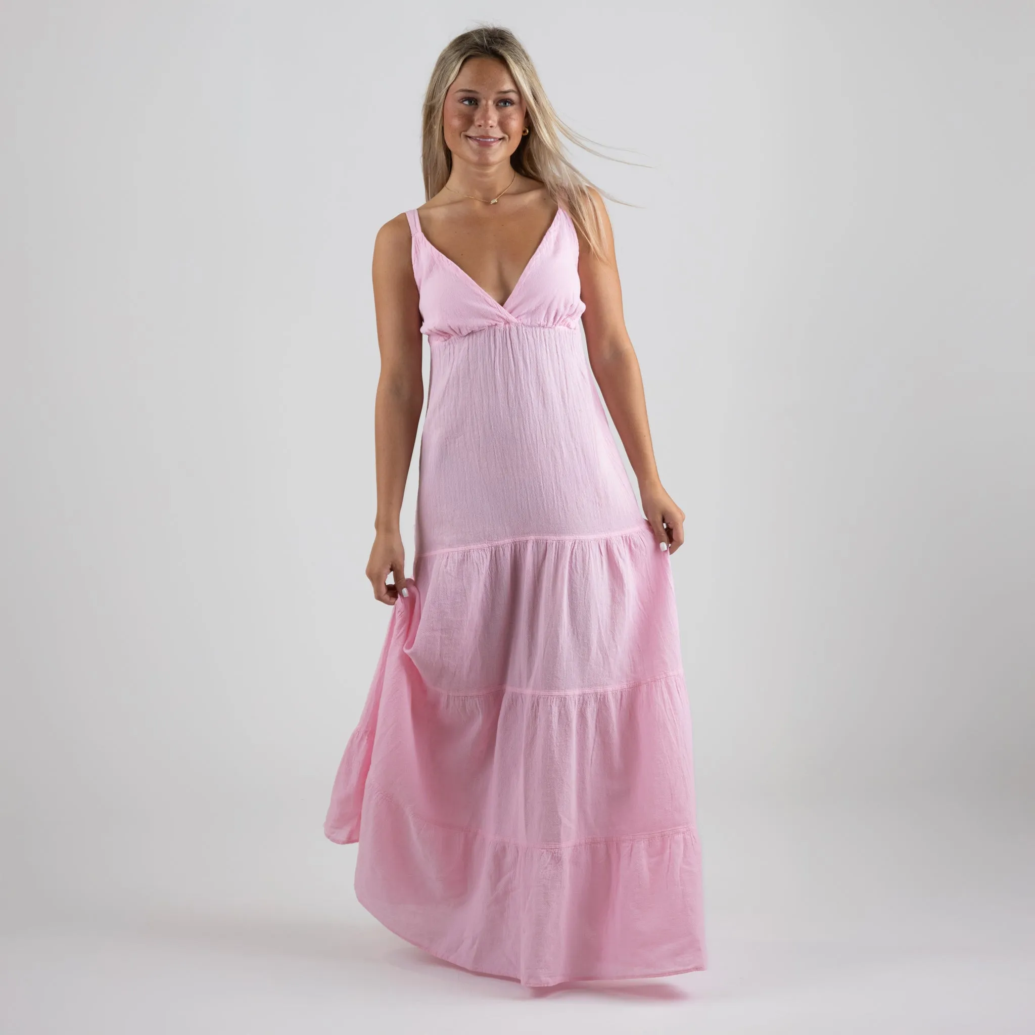 Sleeveless Tier Gauze Maxi Dress