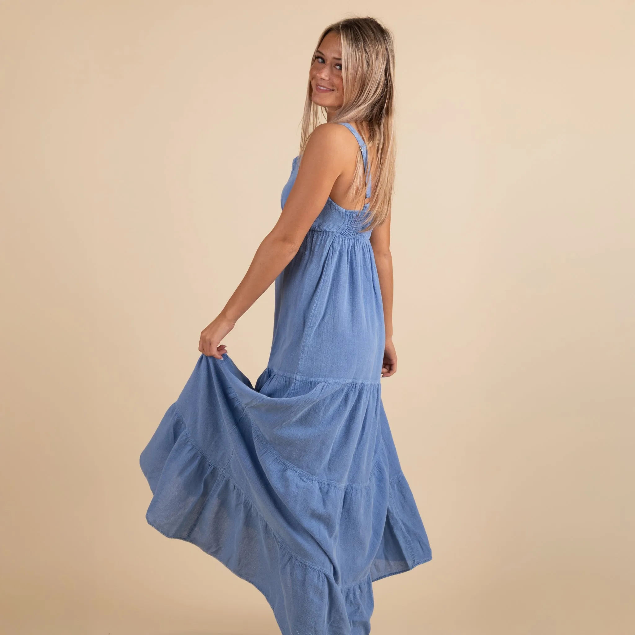 Sleeveless Tier Gauze Maxi Dress