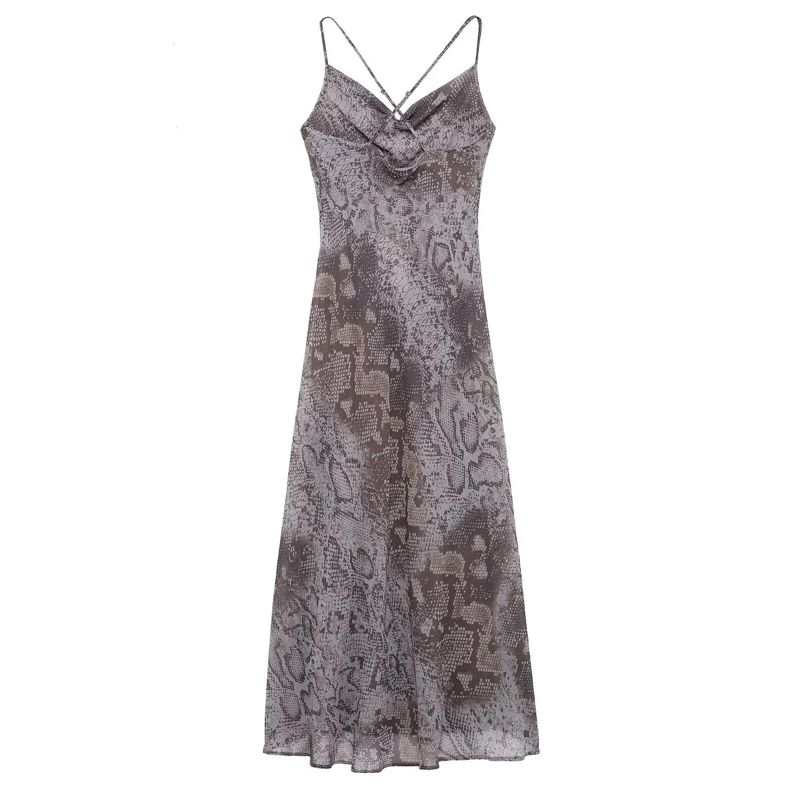 Snake Print Spaghetti Strap Dress