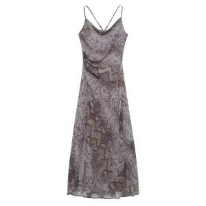 Snake Print Spaghetti Strap Dress