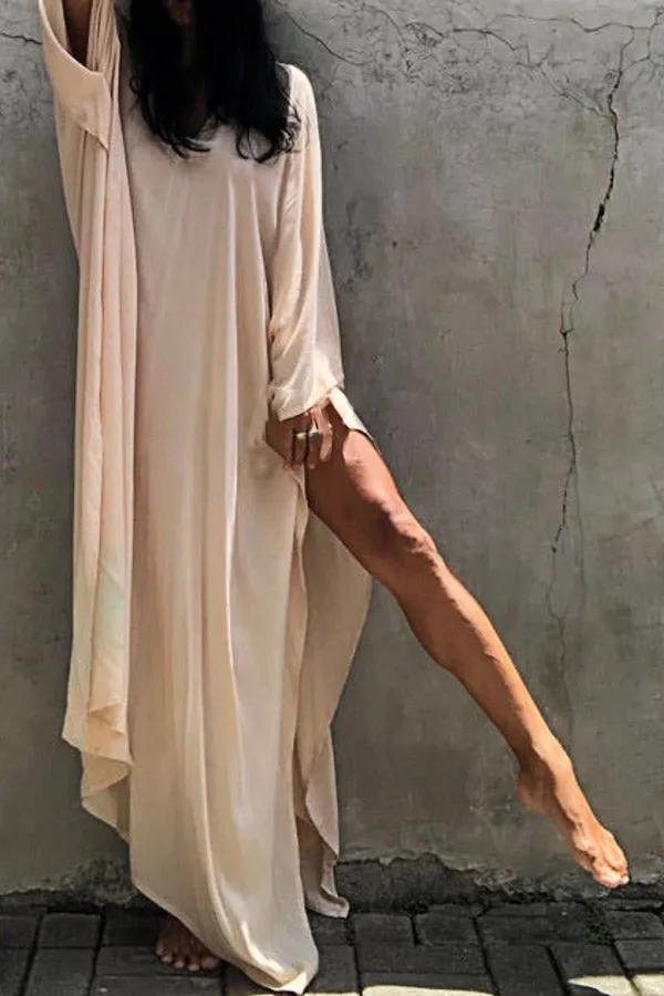 Solid Color Beach Blouse (Fit 99 To 154lbs)