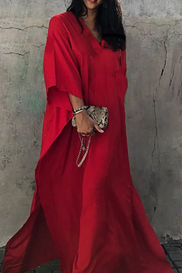 Solid Color Beach Blouse (Fit 99 To 154lbs)