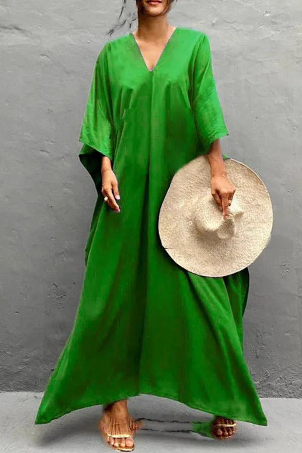 Solid Color Beach Blouse (Fit 99 To 154lbs)