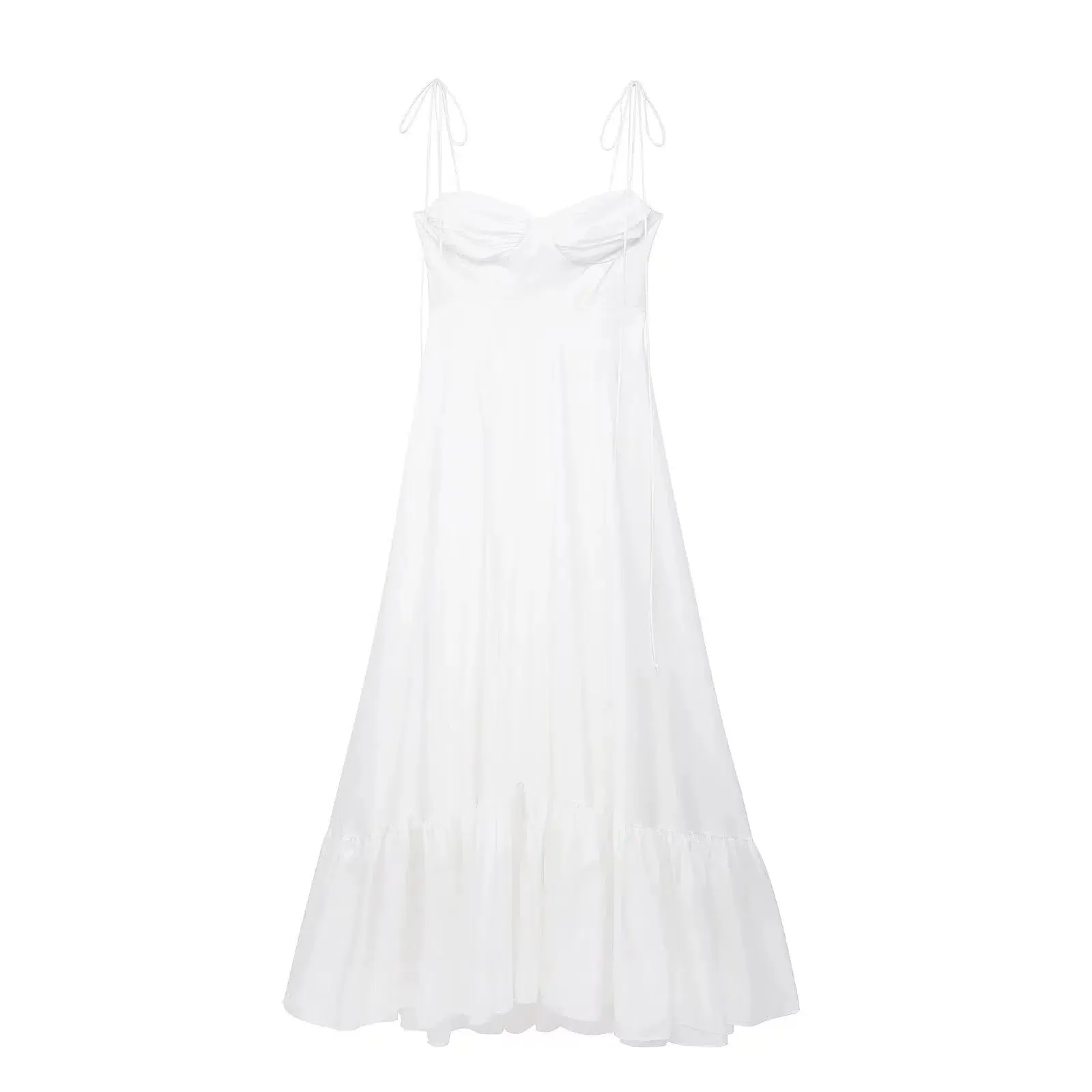 Spaghetti Straps A-Line Midi Sundress