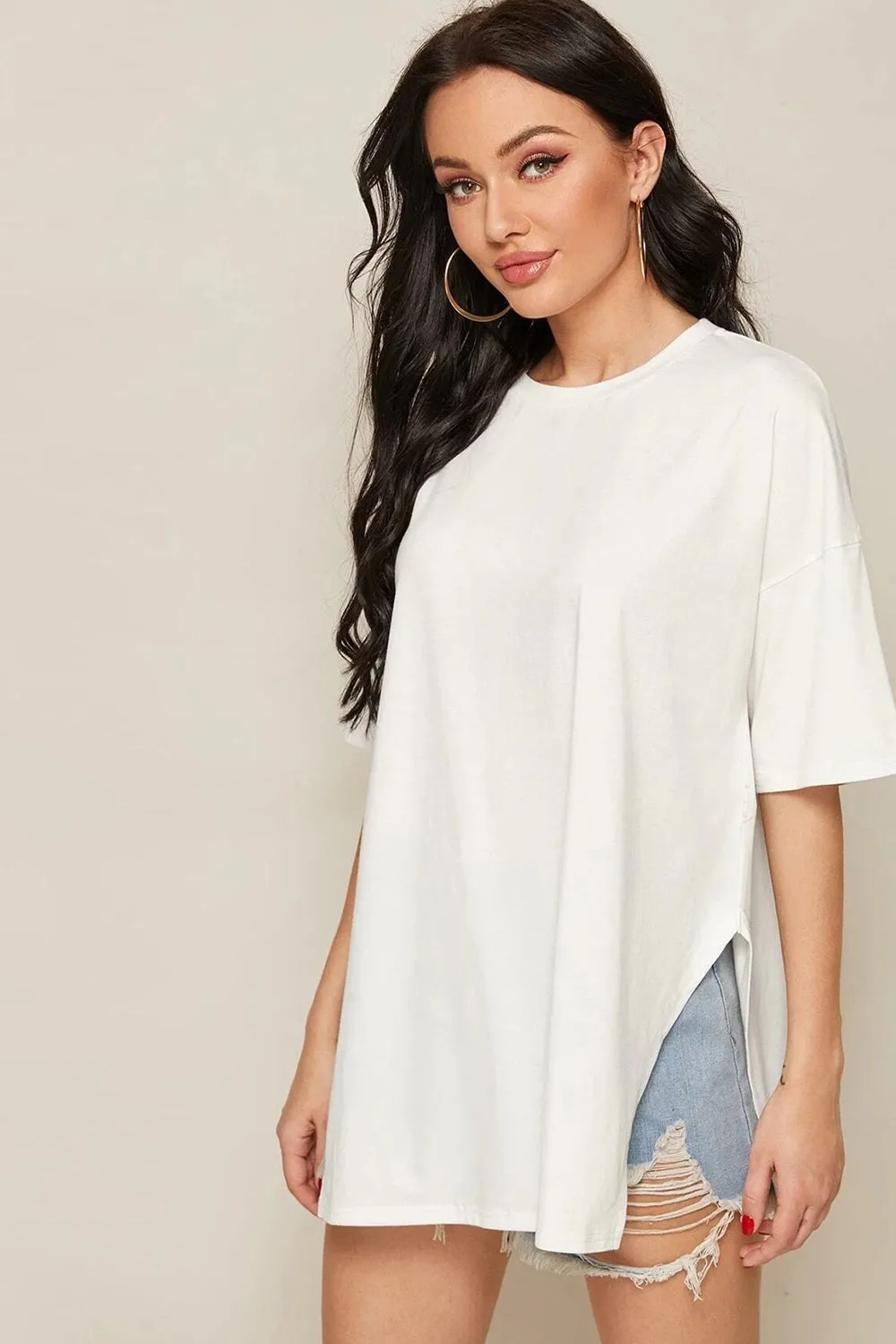 Split Side Top White