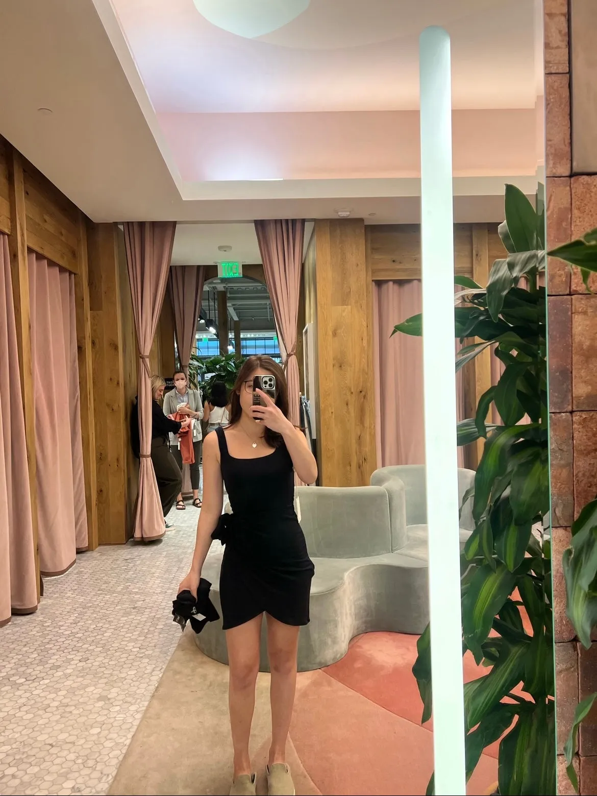 Squareneck Wrap Mini Dress