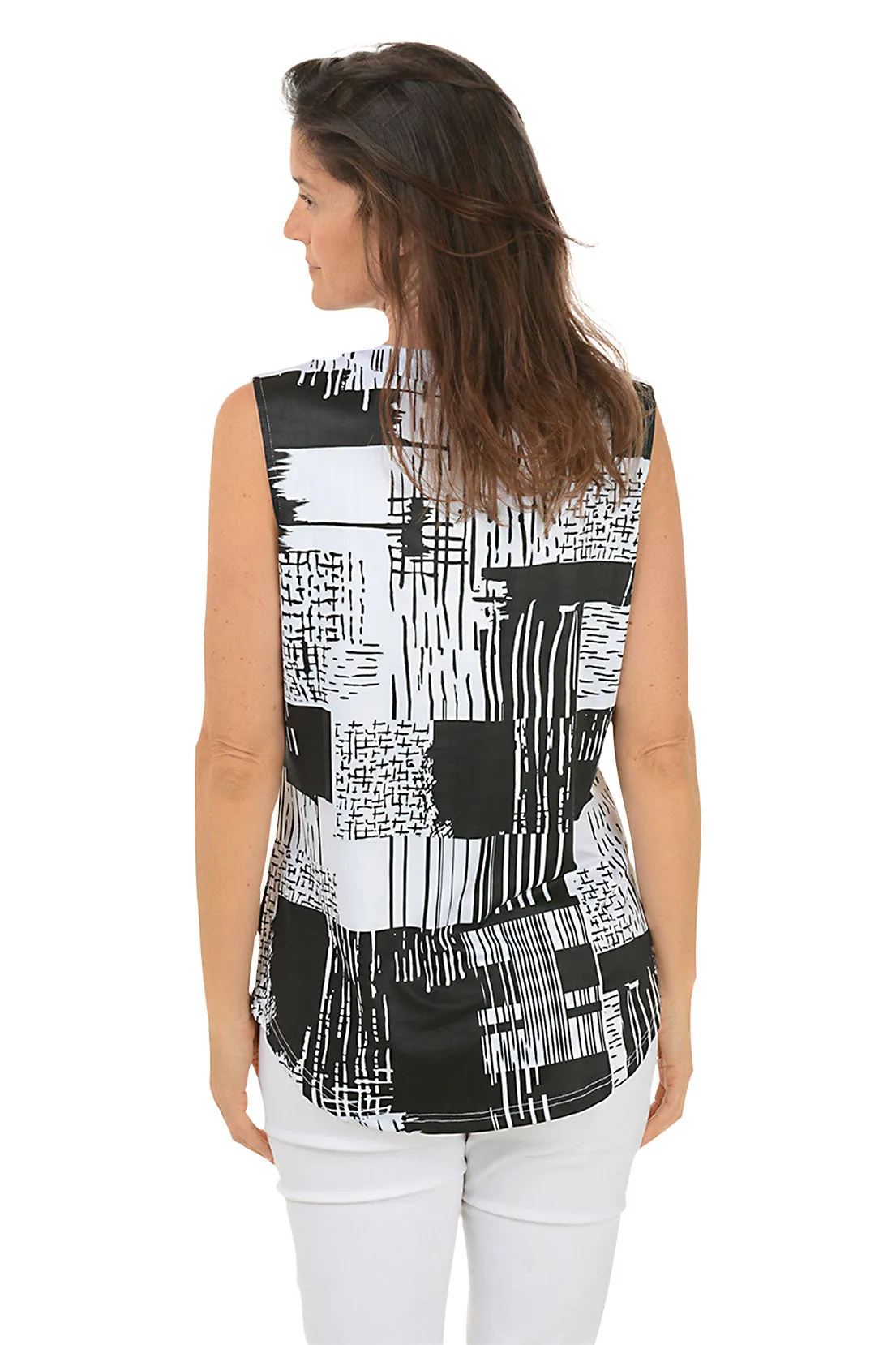 Stanza UPF50 Sleeveless Split Neck Top