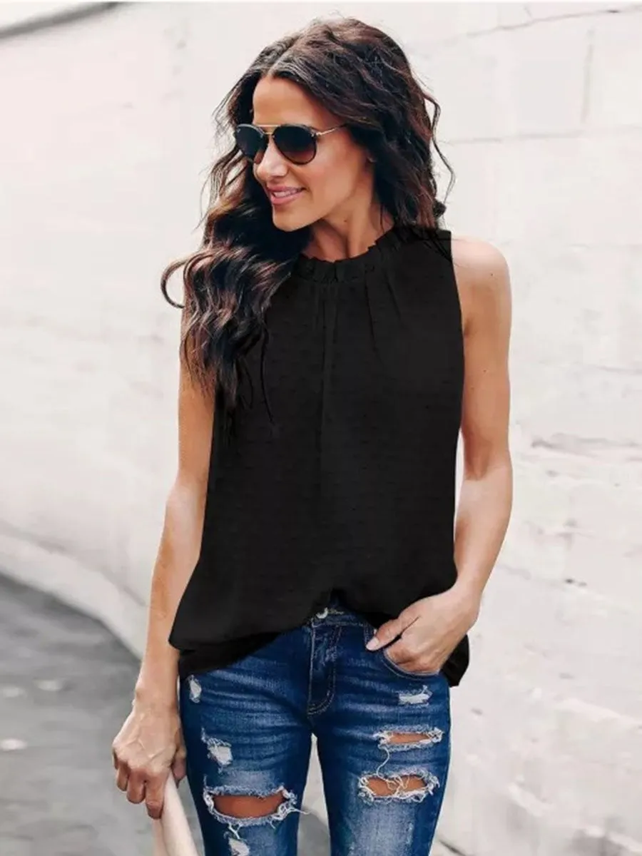 Stunncal  Polka Dot Sleeveless Vest