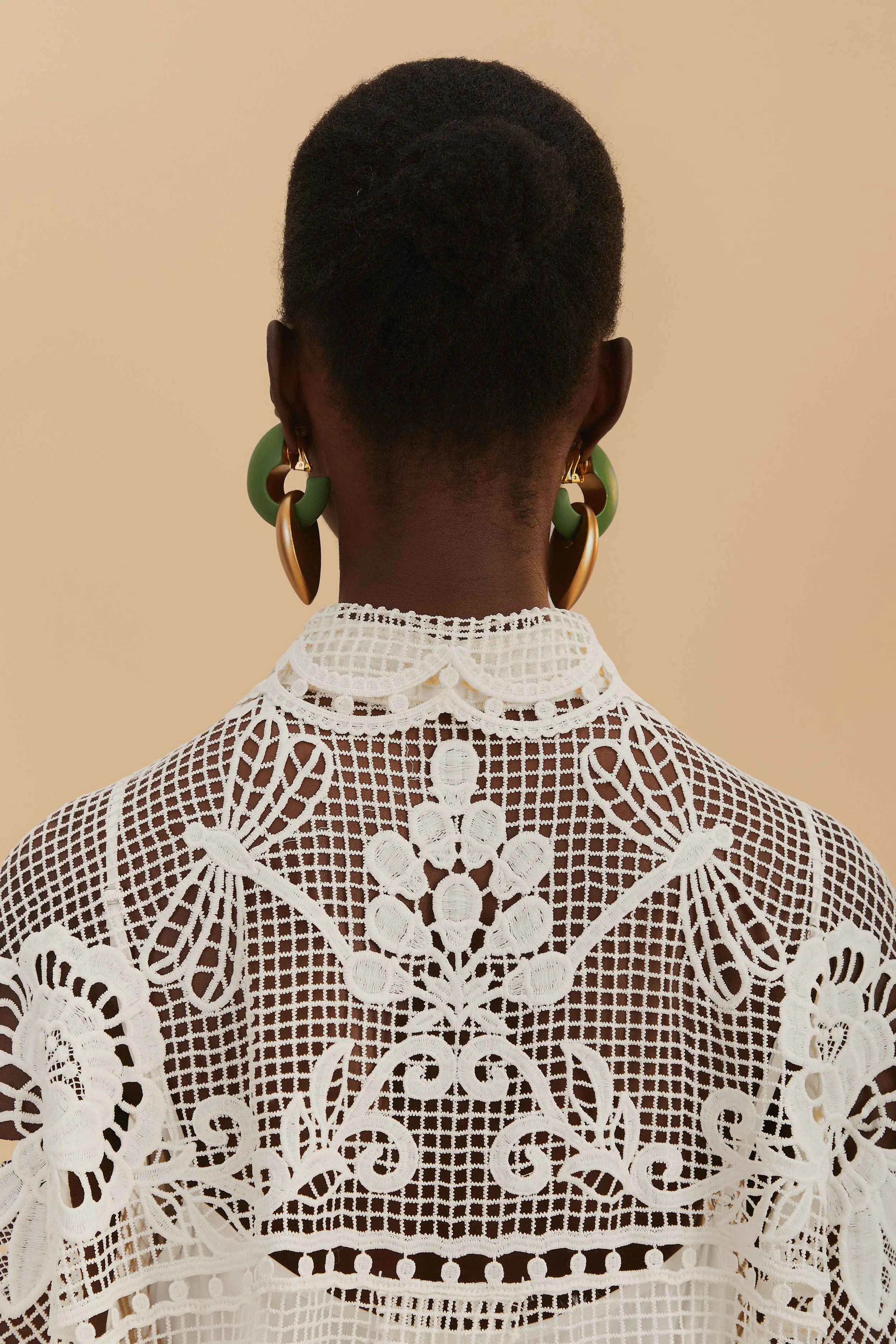 Swan Lake Guipure Shirt in Off-White