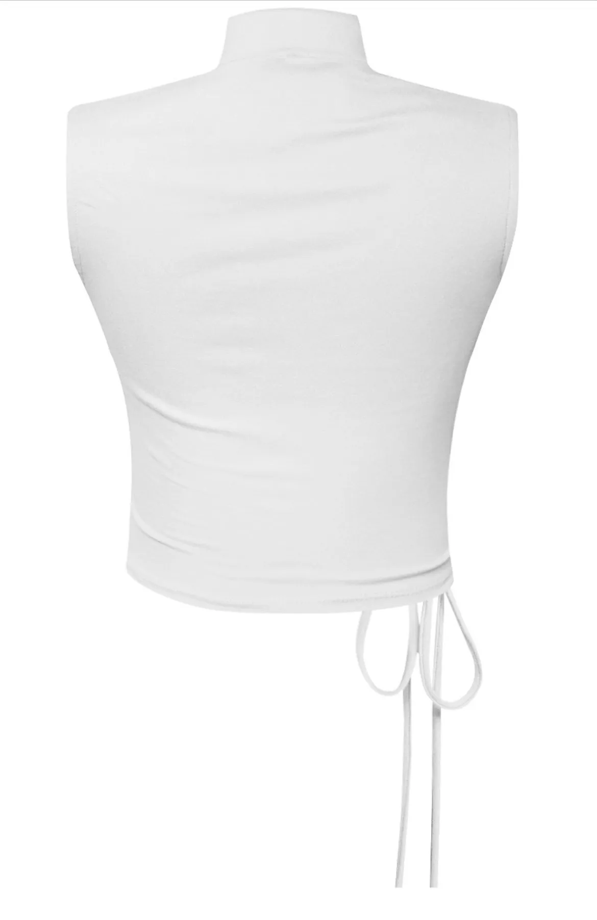 Taking One Side Ruched Top White