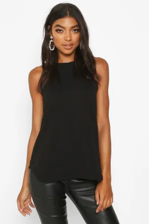 Tall High Neck Black Trap Top