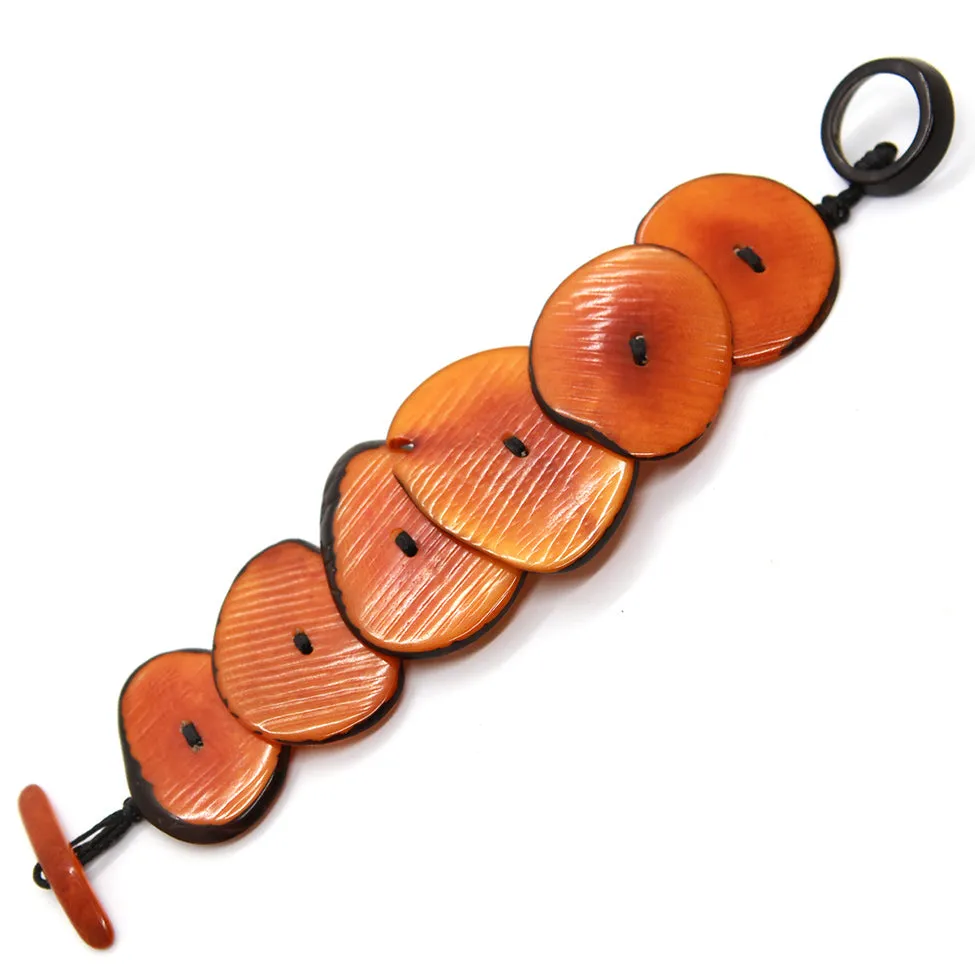 Terra: Orange Tagua Seed Bracelet