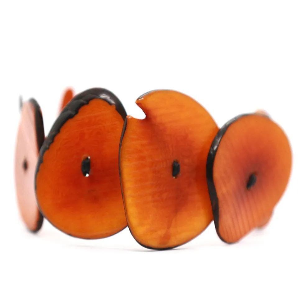 Terra: Orange Tagua Seed Bracelet