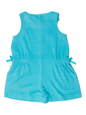 Terry Cover-Up Romper - Bright Aqua