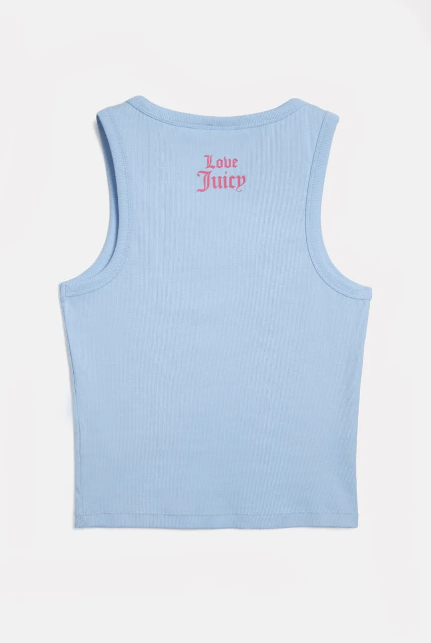 THE ICONS |  POWDER BLUE 'JUICY ANGEL' RIBBED VEST