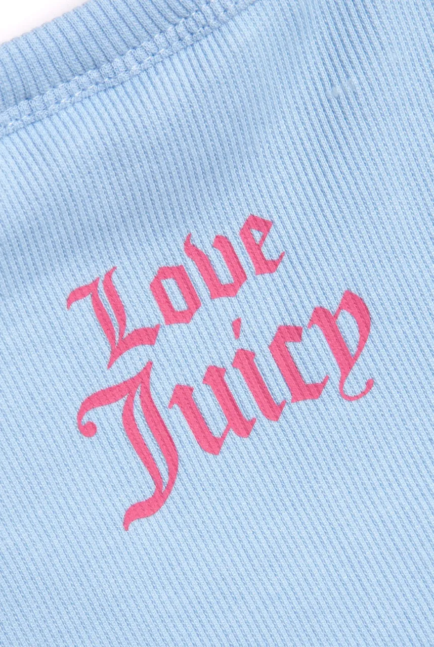 THE ICONS |  POWDER BLUE 'JUICY ANGEL' RIBBED VEST
