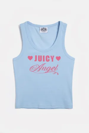 THE ICONS |  POWDER BLUE 'JUICY ANGEL' RIBBED VEST