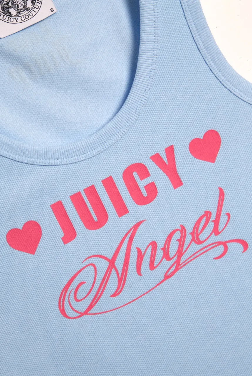 THE ICONS |  POWDER BLUE 'JUICY ANGEL' RIBBED VEST