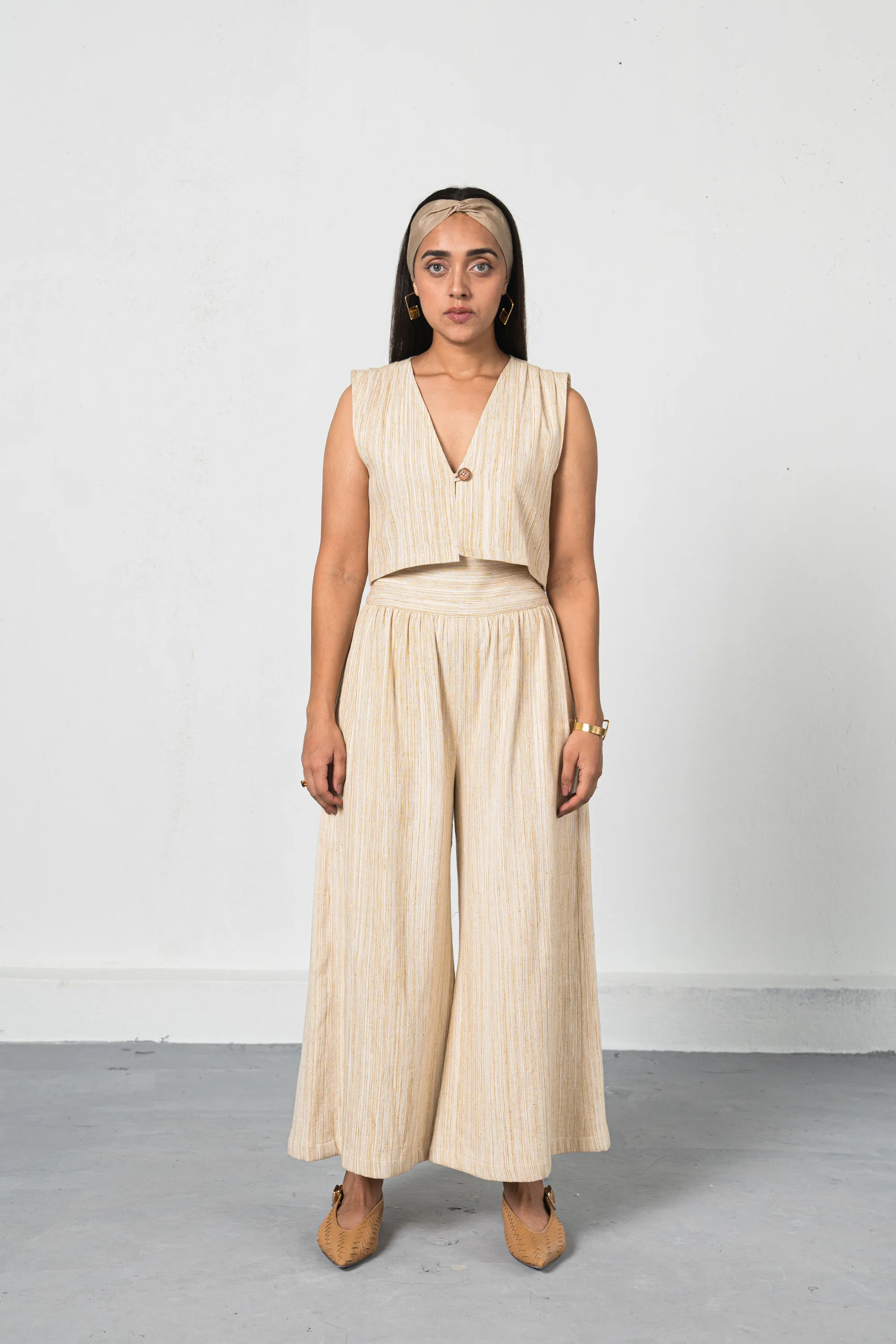 The Winter Garden handwoven organic cotton crop top