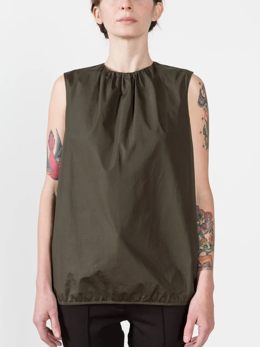 tie neck blouse - dark green