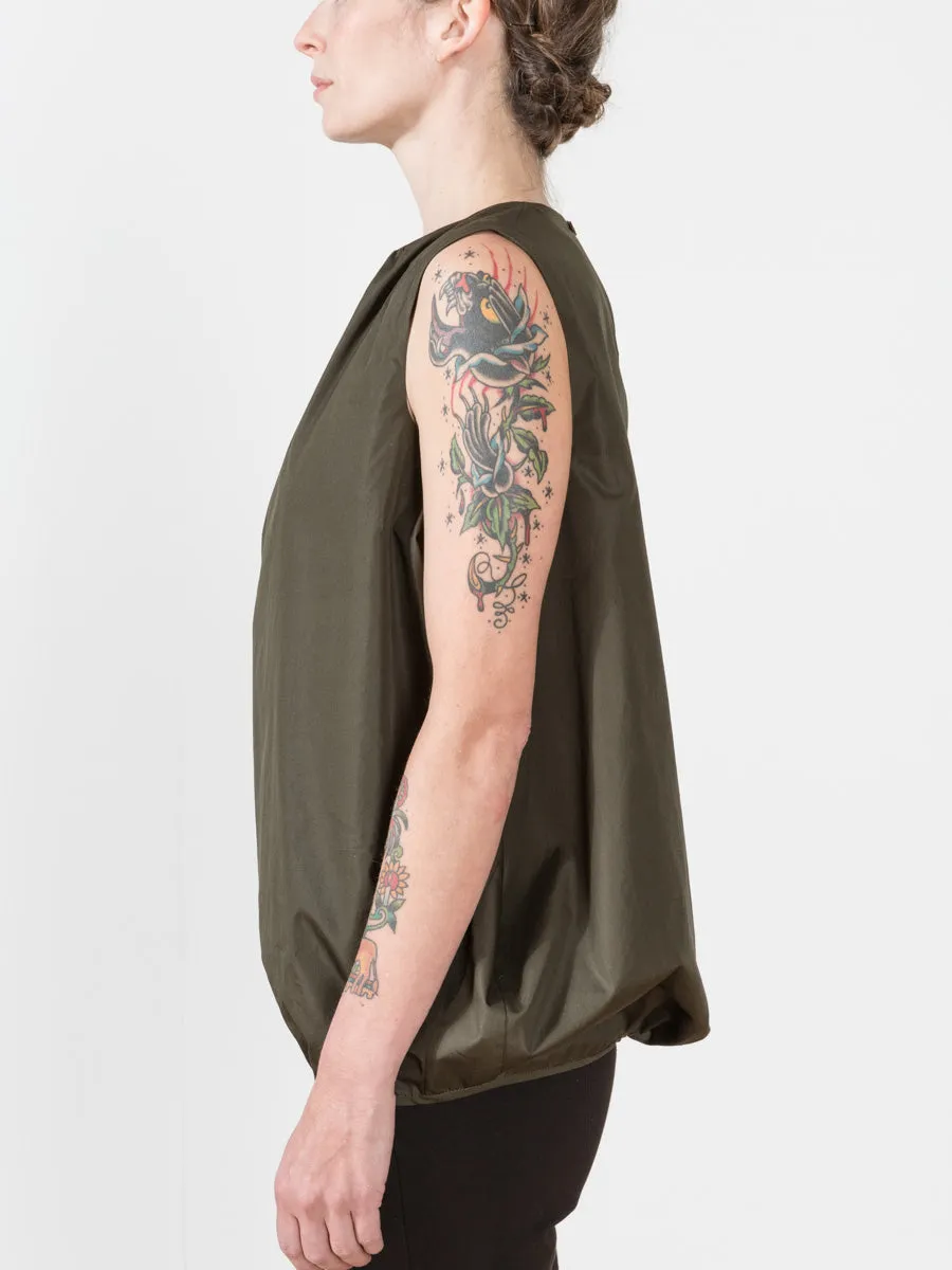 tie neck blouse - dark green